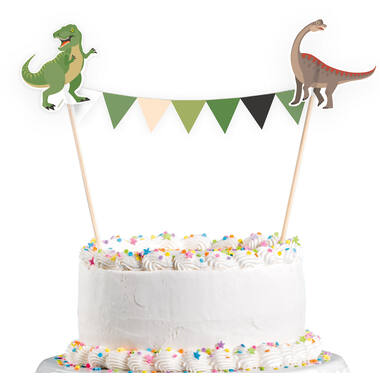 Cake Decoration Pennant Banner Happy Dinosaur 15 x 20 cm