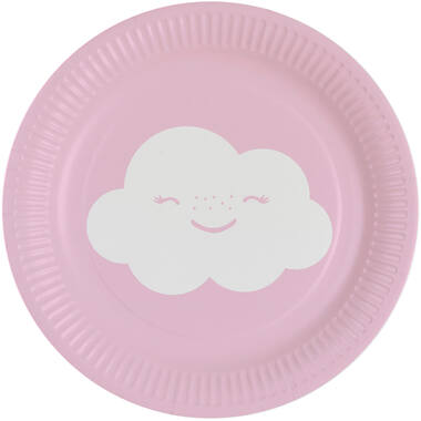 8 Plates Rainbow & Cloud Round Papier 18 cm