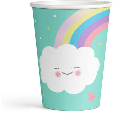 8 Cups Rainbow & Cloud Paper 250 ml