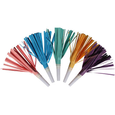 8 Blowouts with Fringes Rainbow & Cloud Plastic / Paper 16.5 cm