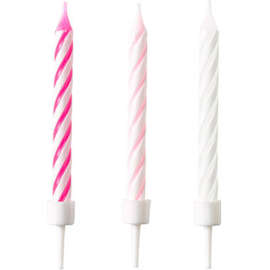 10 Spiral Candles Hot Pink Height 6.3 cm