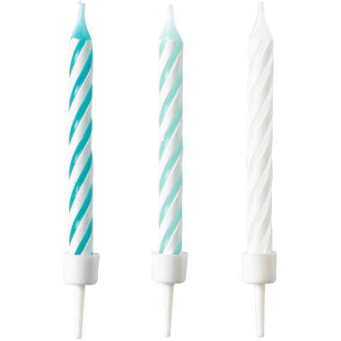 10 Spiral Candles Aqua Glamor Height 6.3 cm