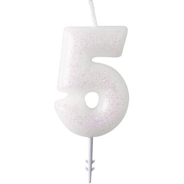 Numeral Candle 5 Glitter Height 6.5 cm