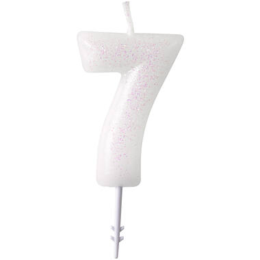 Numeral Candle 7 Glitter Height 6.5 cm