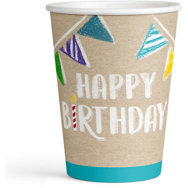 8 Cups My Birthday Party Paper 250 ml