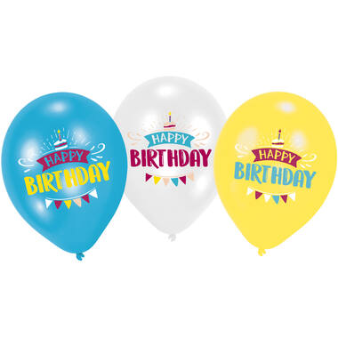 6 Latex Balloons My Birthday Party 27.5 / 11"