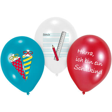 6 Latex Balloons My School Start 27.5 cm / 11"