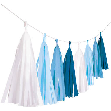 Garland Tassel Sky Blue Paper 304 cm