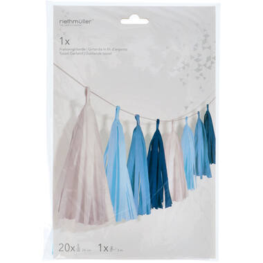 Garland Tassel Sky Blue Paper 304 cm