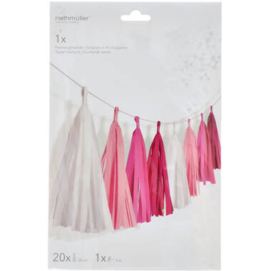 Garland Tassel Hot Pink Paper 304 cm