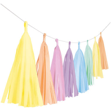 Garland Tassel Pastel Rainbow Paper 304 cm