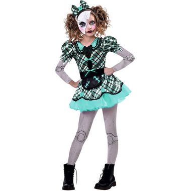 Child Costume Dark Doll Age 10-12 Years