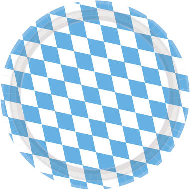 8 Plates Bayern Lightblue Round Paper 23cm