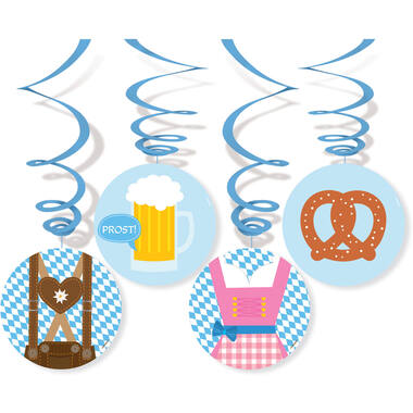 4 Swirl Decorations Bavaria Paper 80 cm
