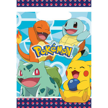 8 Party Bags Pokemon Plastic 23.4 x 16.2 cm