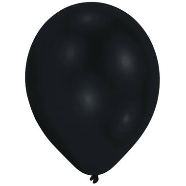 10 Latex Balloons Standard Black 27.5 cm / 11"