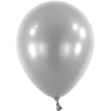100 Latex Balloons Decorator Metallic Silver 12 cm / 5"