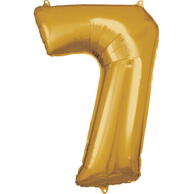 Large Number 7 Gold Foil Balloon N34 Packaged 84 cm x 57 cm