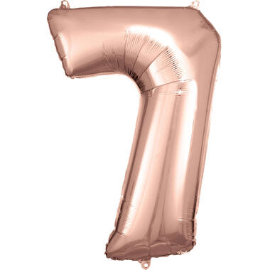Large Number 7 Rose Gold Foil Balloon N34 Packaged 84 cm x 57 cm