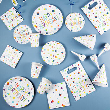 8 Cups Confetti Birthday Paper 250 ml
