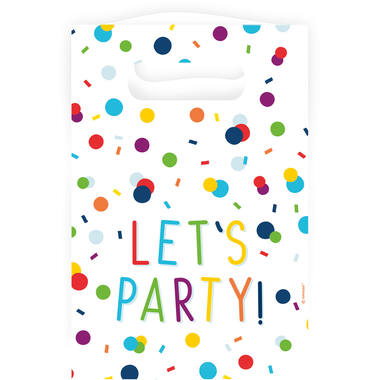 Gift Bags - Confetti "LET'S PARTY" - 15 x 23 cm - 8 pieces