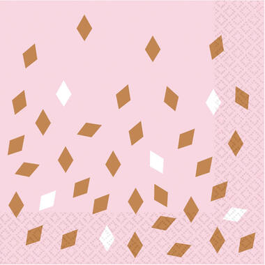 16 Napkins Rose Gold Birthday 33 x 33 cm