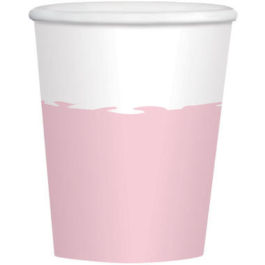 8 Cups Rose Gold Birthday Paper 250 ml