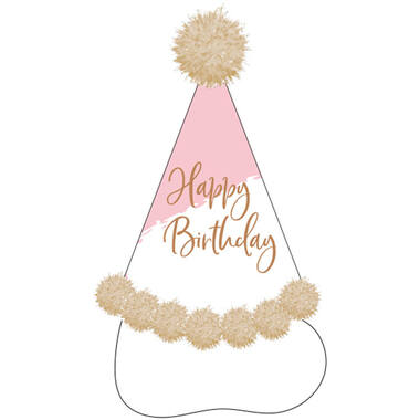 Party Hat Rose Gold Birthday  Height 20 cm