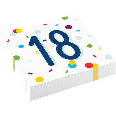 20 Napkins Confetti Birthday 18 33 x 33 cm