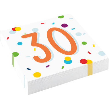 20 Napkins Confetti Birthday 30 33 x 33 cm