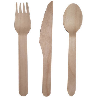 Cutlery Always Sunny Eco Wood (8 Knives, 8 Spoons, 8 Forks) 16 cm