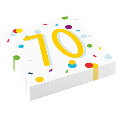 20 Napkins Confetti Birthday 70 33 x 33 cm