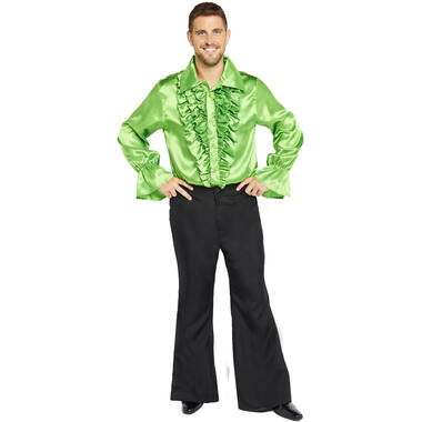 Adult Costume Satin Shirt Lime Size XL