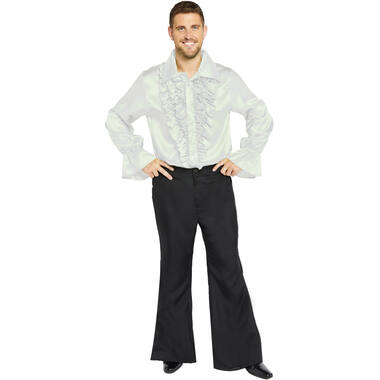 Adult Costume Satin Shirt White Size XL