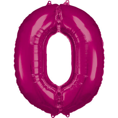 Large Number 0 Pink Foil Balloon N34 Packaged 86 cm x 70 cm