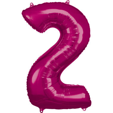 Large Number 2 Pink Foil Balloon N34 Packaged 92 cm x 57 cm