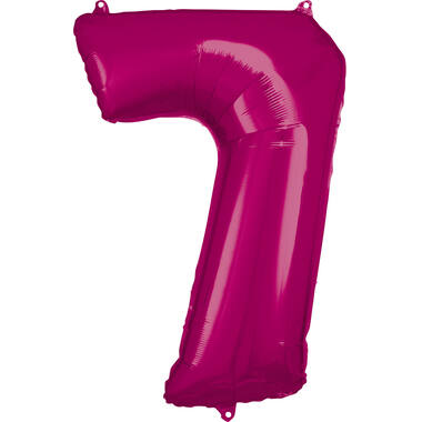 Large Number 7 Pink Foil Balloon N34 Packaged 84 cm x 57 cm