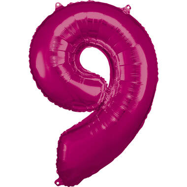 Large Number 9 Pink Foil Balloon N34 Packaged 89 cm x 60 cm