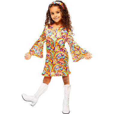 Child Costume Rainbow Hippy Age 8-10 Years