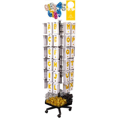 60-Peg Floor Spinner Black 61 x 61 x 183 cm