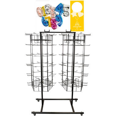 120-Peg Floor Dual Spinner Black 122 x 61 x 183 cm