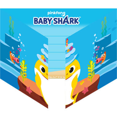 8 Invites and Envelopes Baby Shark Paper