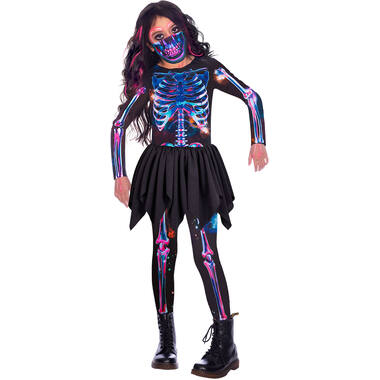 Child Costume Sustainable Skeleton Girl Age 8-10 Years