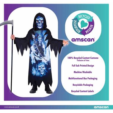 Child Costume  Neon Reaper Age 10-12 Years