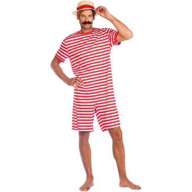 Adult Costume 1920s Swimming Suit Red