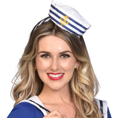 Costume Accessory Headband with Navy Sailor Cap One Size
