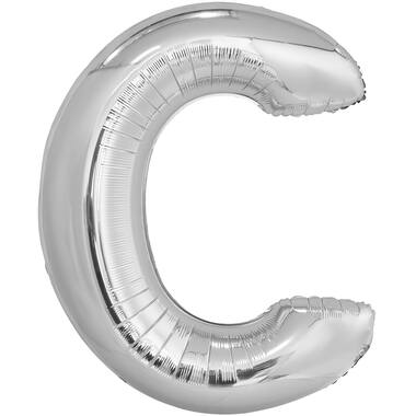 Large Letter C Silver Foil Balloon N34 Packaged 84 cm x 69 c