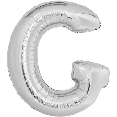 Large Letter G Silver Foil Balloon N34 Packaged 84 cm x 74 c