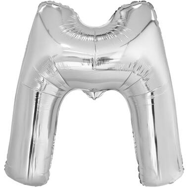 Large Letter M Silver Foil Balloon N34 Packaged 83 cm x 69 c