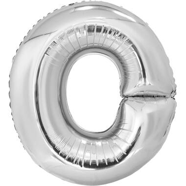 Large Letter O Silver Foil Balloon N34 Packaged 78 cm x 69 c